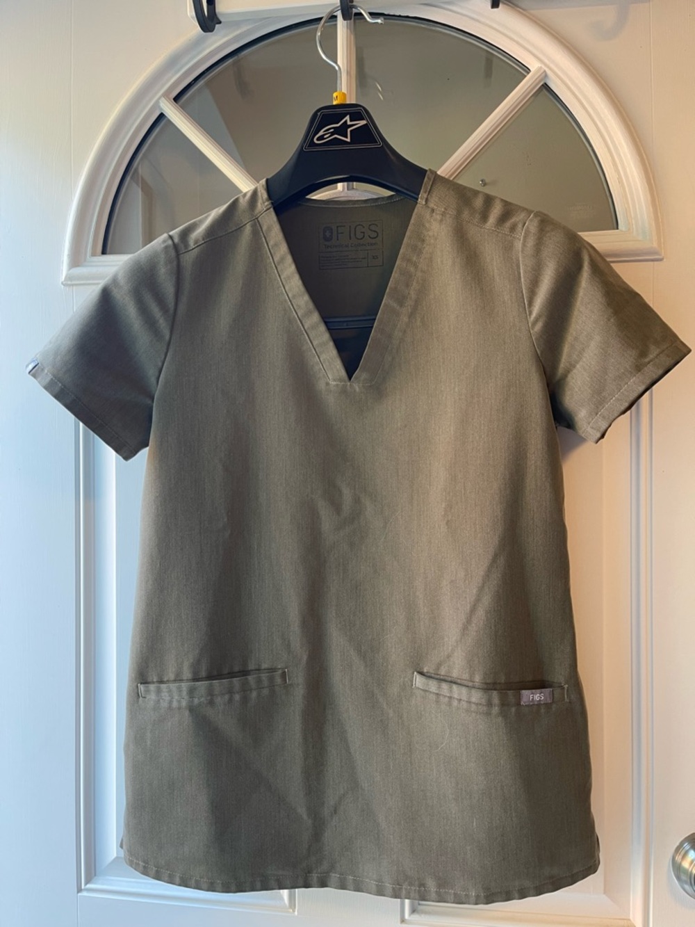 Figs Women’s  heather olive V-Neck Scrub Top